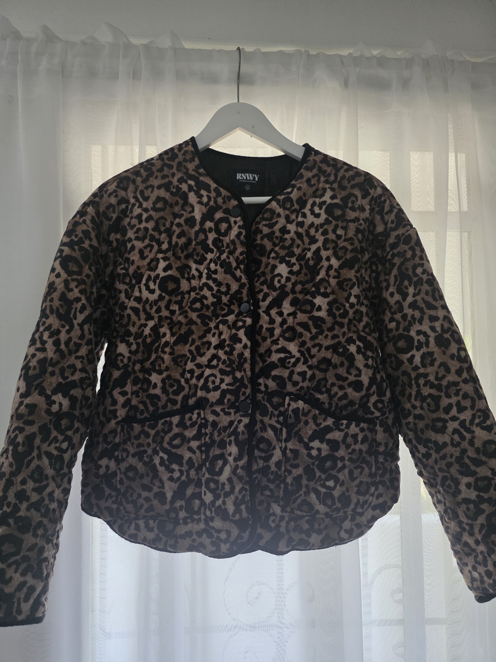 ENVY Leopard Print Quilted Jacket - Brown/Black